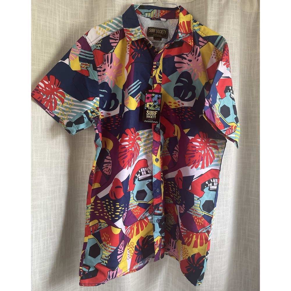 Surf Society Men's Hawaiian shirt swimwear  drill clothing Co tropical sz XL